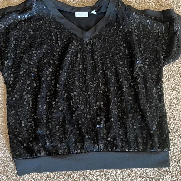 NewYork & Company black sequin, opened shoulders! - Picture 2 of 9